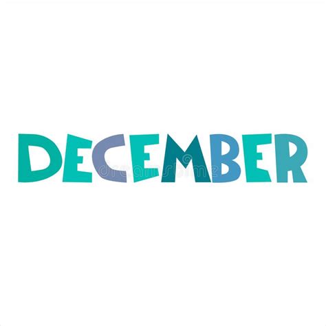 December Monthly Logo Hand Lettered Header In Form Of Curved Ribbon