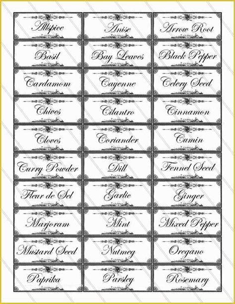 Spice Jar Label Template Free Of Herb And Spice Labels Printable