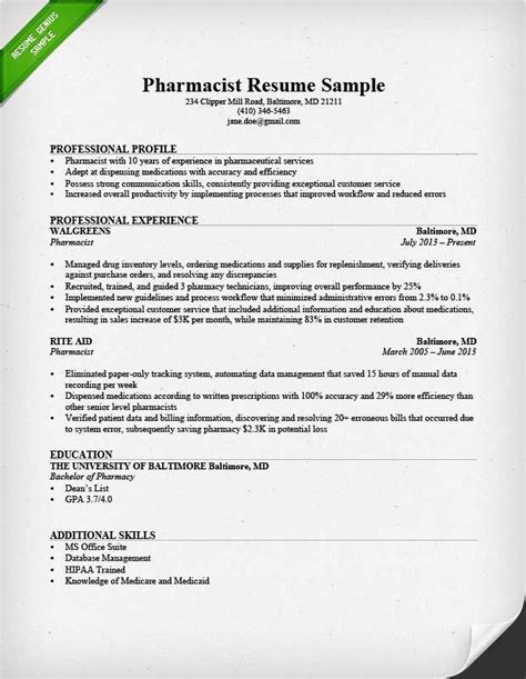 View A Professionally Written Pharmacist Resume Sample And Learn How To