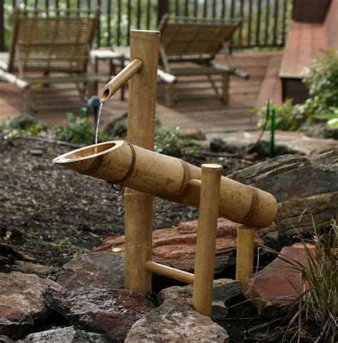 Outdoor Rocking Bamboo Fountain Different Types Of Pond Fountains