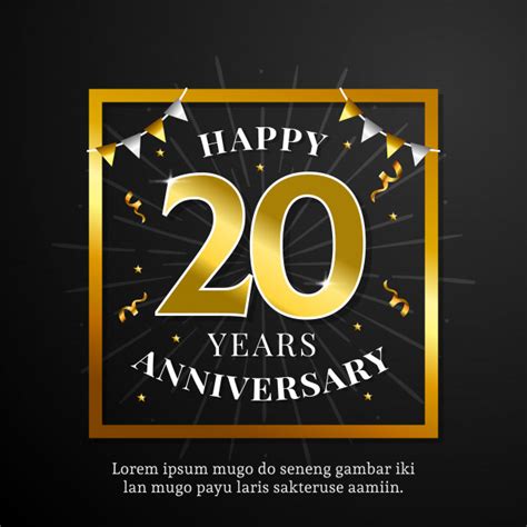 0 {{featured_button_text}} 1 of 2 rev. Premium Vector | Happy 20th anniversary card