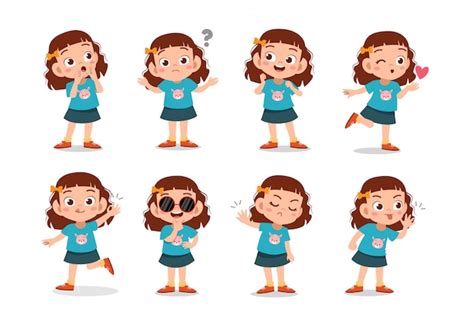 Page 3 Little Girl Character Set Vectors And Illustrations For Free
