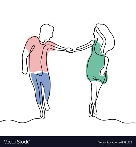Young Couple Holding Hands Royalty Free Vector Image
