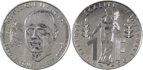 Coin France 1 Franc Jacques Rueff  1996