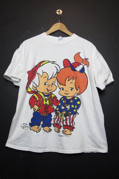 Flintstones Pebble And Bambam Vintage 1994 Tshirt