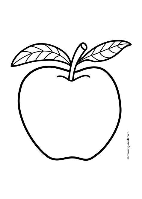 Apple Coloring Pages For Kids Fruits Coloring Pages Printables