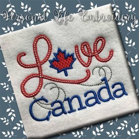 LOVE Canada Day Maple Leaf Canadian Machine Embroidery Design | Etsy ...