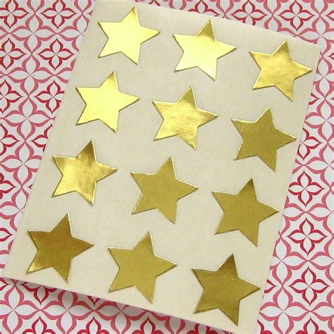 108 Gold Star Sticker Seals 34 Inch Etsy Gold Star Stickers Star
