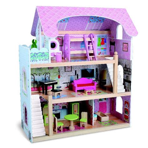 Moni Toys Дървена къща за кукли Mila 31x62x70см 4110 ПАКОСТНИК