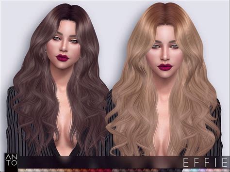 The Sims Resource Effie Hair By Anto Sims 4 Hairs Sims Hair Long