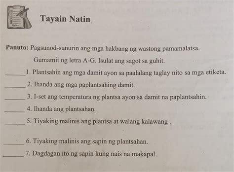 Tayain NatinPanuto Pagsunod Sunurin Ang Mga Hakbang Ng Wastong