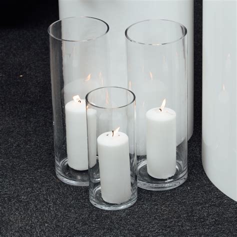 Hurricane Vases Pillar Candles Luxe Couture Events