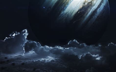 Wallpaper Dark Clouds Planet Space Art Digital Art Vadim