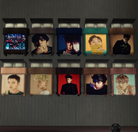 Exo Bed Blankets ~ Darkiie Sims 4