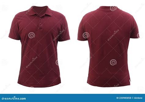Blank Collared Shirt Mock Up Template Front And Back View Plain