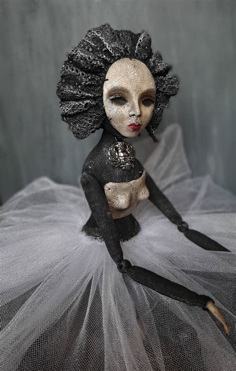 black ballerina artist ooak doll dancer doll strange etsy ballerina artist ooak dolls artist