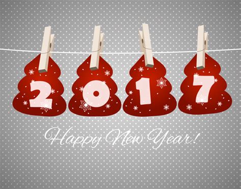 185+ best free business cards templates: 2017 new year card with hanging numbers design Free vector ...