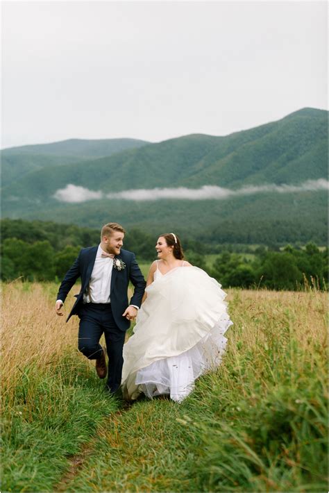 Smoky Mountain Wedding Photos At The Cades Cove Wildlife Overlook In