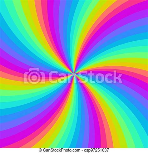 Rainbow Neon Swirl Background Radial Gradient Rainbow Of Twisted
