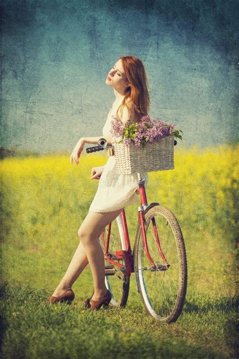 Girl With A Bike Stock Image Image Of Bike Fashion 30991059