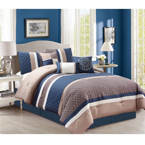 Safdie And Co Home Deluxe Collection Blue 100 Polyester Comforter Set