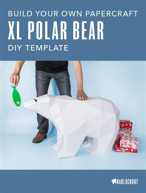 The Xl Polar Bear Papercraft Template Comes With Full Instructions And