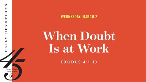 When Doubt Is At Work Daily Devotional Youtube