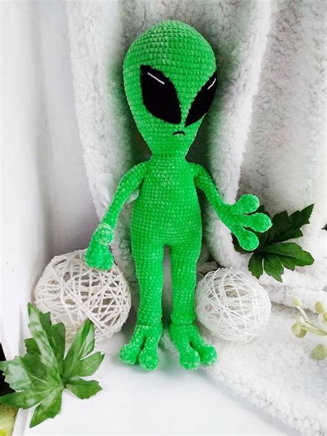 Angry Alien Plushie Toy Space Science Toy Little Green Men Ufo Etsy