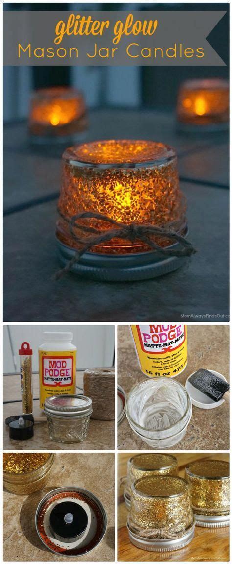 Diy Glitter Mason Jars With Led Tealight Candles Craft 50 Unique Diy