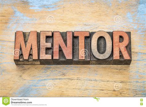 Mentor Word In Wood Type Stock Image Image Of Coach 80925299
