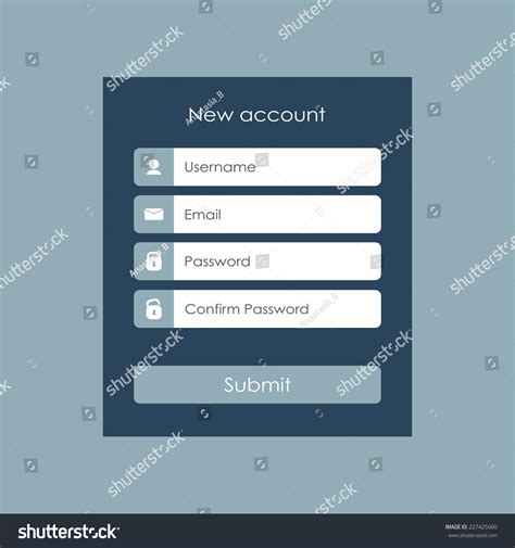 Registration Form Flat Design Template For Website And Mobile App