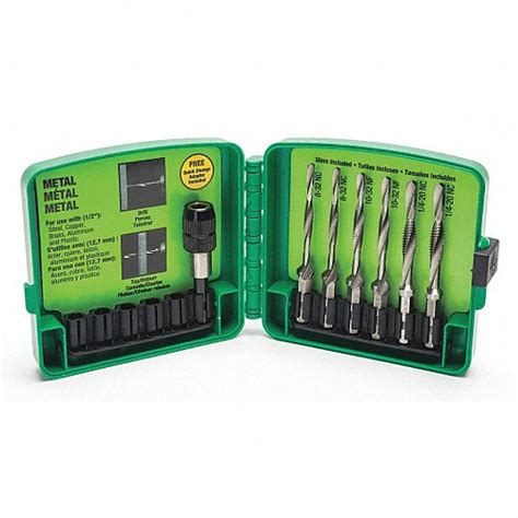 Greenlee 6 Pieces High Speed Steel Combination Drill And Tap Set