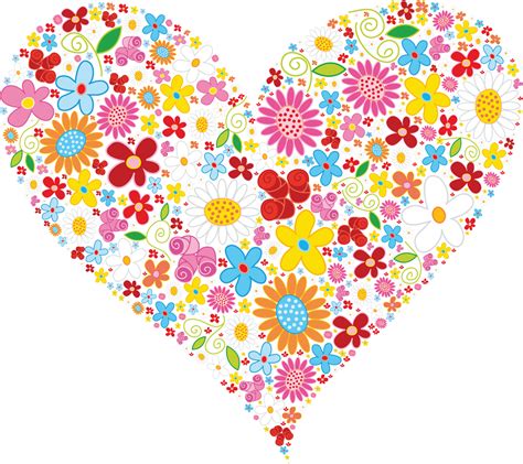 Heart Clipart Beautiful Heart Made Up Of Colorful Flowers Image 69