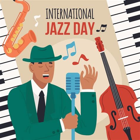 Dibujado A Mano Ilustración Del Día Internacional Del Jazz Vector Gratis