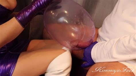 Condom Cum Play Balloon Blow To Pop Extreme Cumshot Looner Purple Bitch