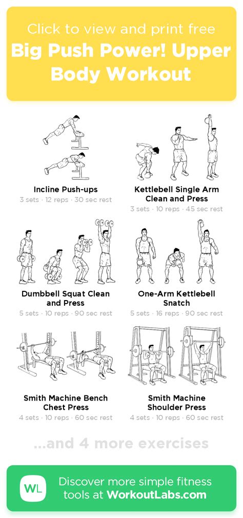Big Push Power Upper Body Workout Click To View And Print This