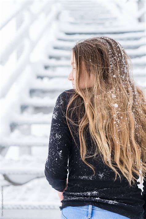 Teen Girl With Snow In Her Hair By Stocksy Contributor Gillian Vann