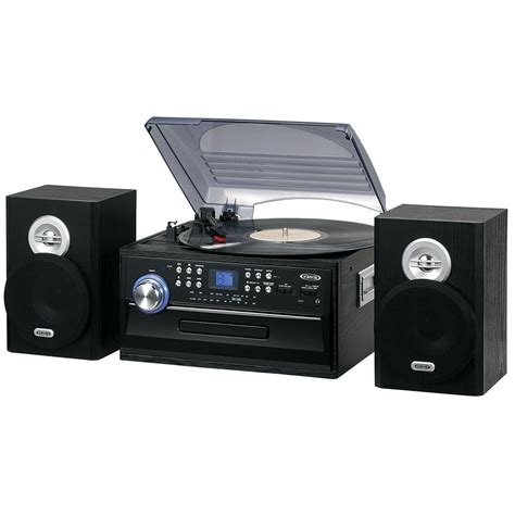 JENSEN HOME STEREO CD/CASSETTE/RECORD PLAYER TURNTABLE SYSTEM AMFM