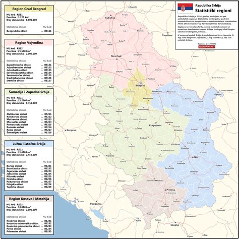 Serbiamapnet Mapa Statističkih Regiona Srbije