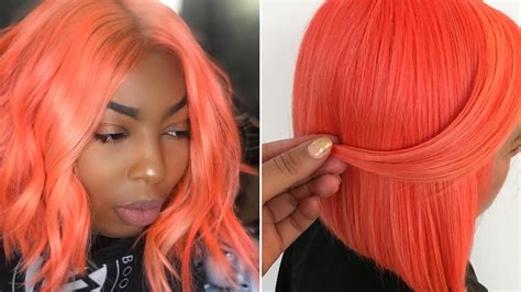 neon peach hair is instagram s biggest summer hair color trend allure
