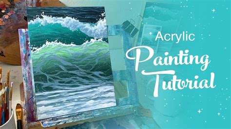 Acrylic Painting Tutorial Teal Ocean Waves Painting Tutorial