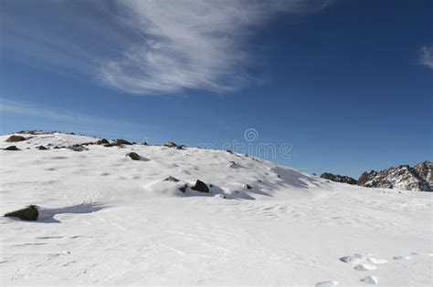 Snowy Landscape Mount Cook National Park South New Zealand Stock