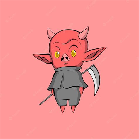Premium Vector Cute Angry Demon Illustration
