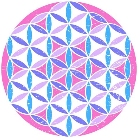 Sacred Geometry Flower Of Life Psychedelic Colors Isolated Vector