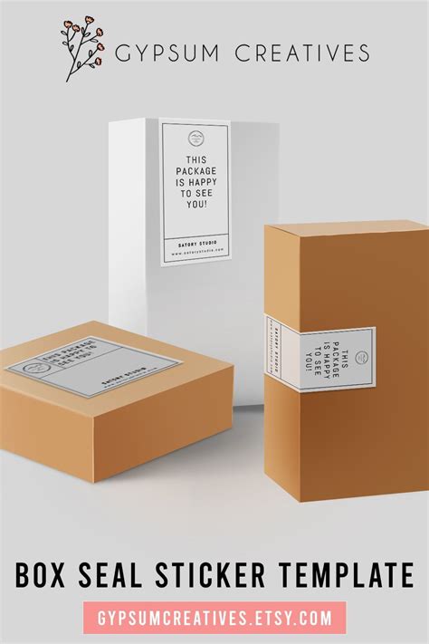 Editable Minimalist Box Seal Sticker Template Packaging Box Label