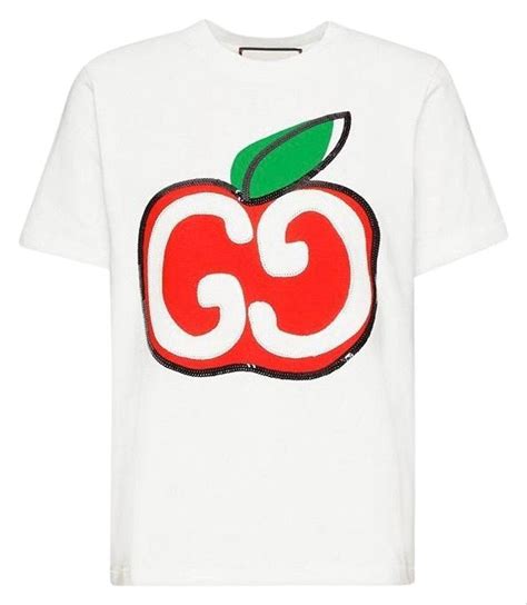 Gucci Logo Gg Apple Printed T Shirt Tee Shirt Size 0 Xs Apple