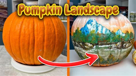Bob Ross Painting Style On A Pumpkin Youtube