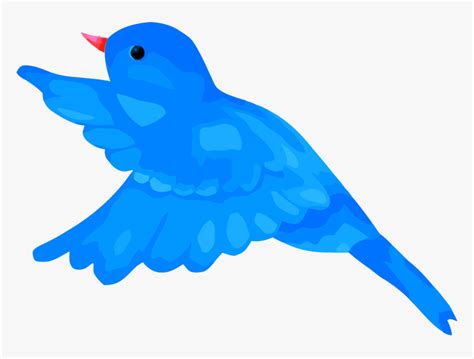 Blue Bird Clip Art Images Cartoon Blue Bird Flying Hd Png Download