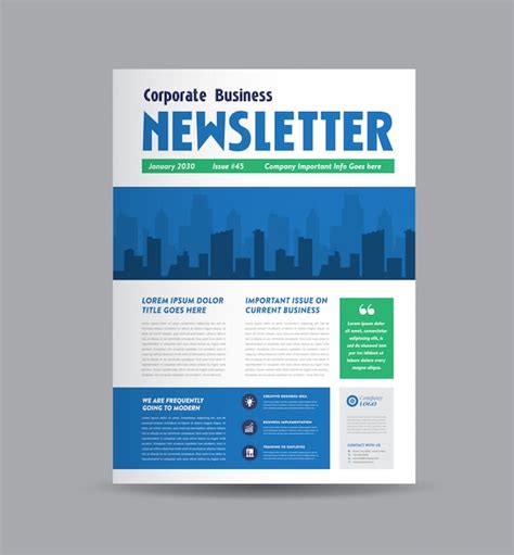 Premium Vector Corporate Business Newsletter Design
