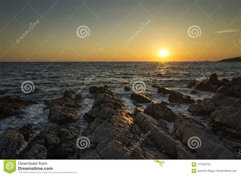Sunset At Adriatic Sea In Croatia Stock Photo Image Of Adriatic